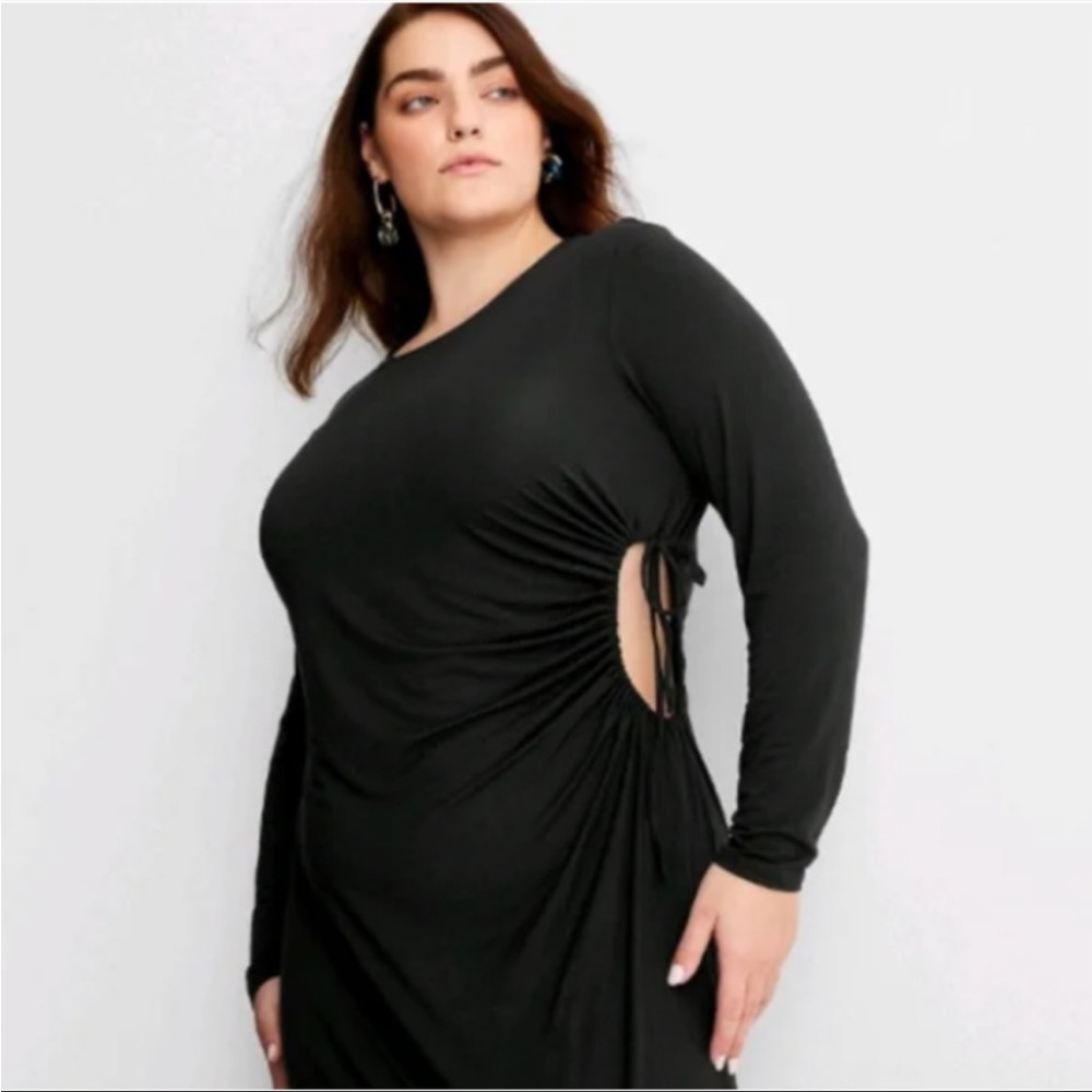 Future collective gabriella karefa-johnson long sleeve black dress size 3x